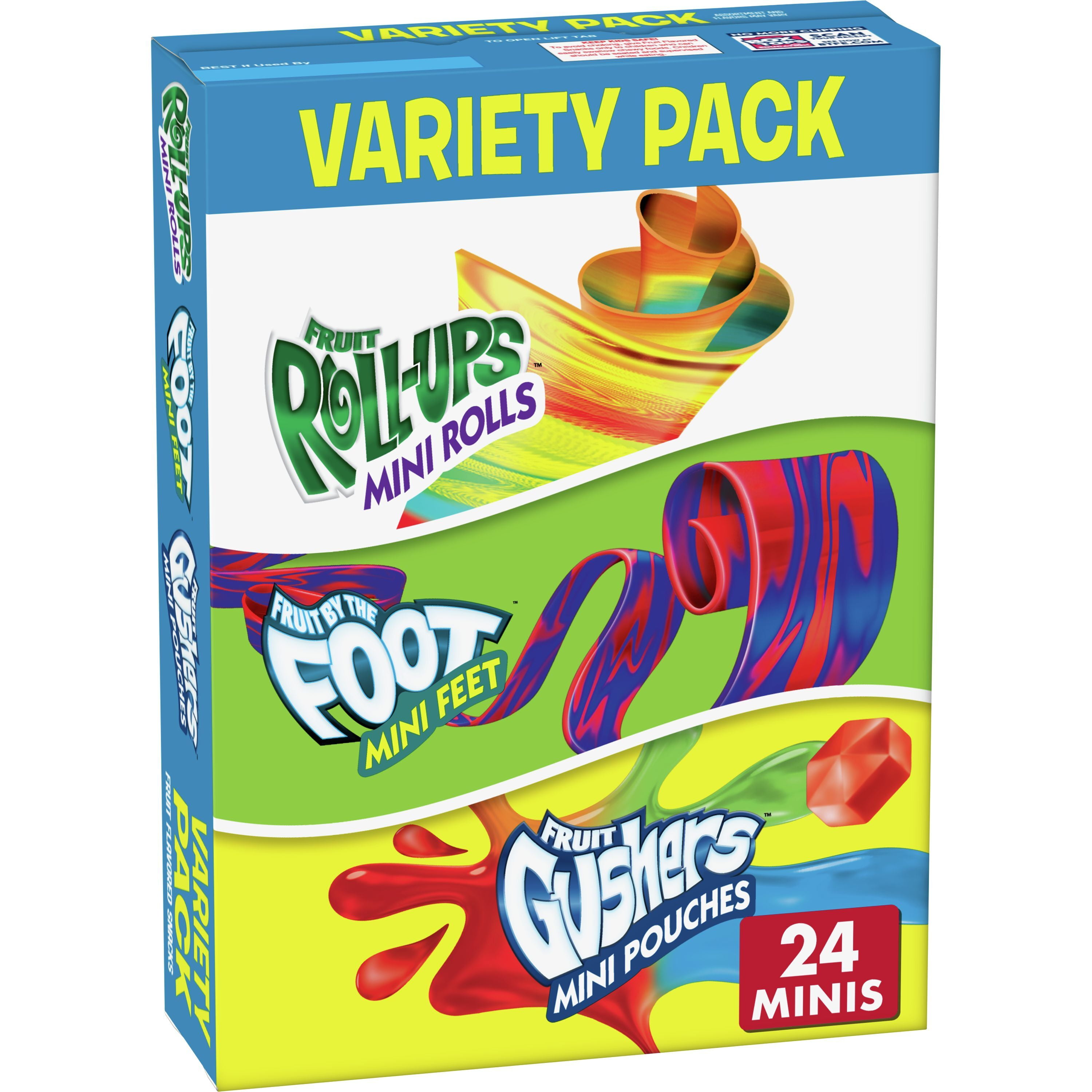Betty Crocker Fruit Rollups Mini Size, Fruit By The Foot & Gushers, 9.