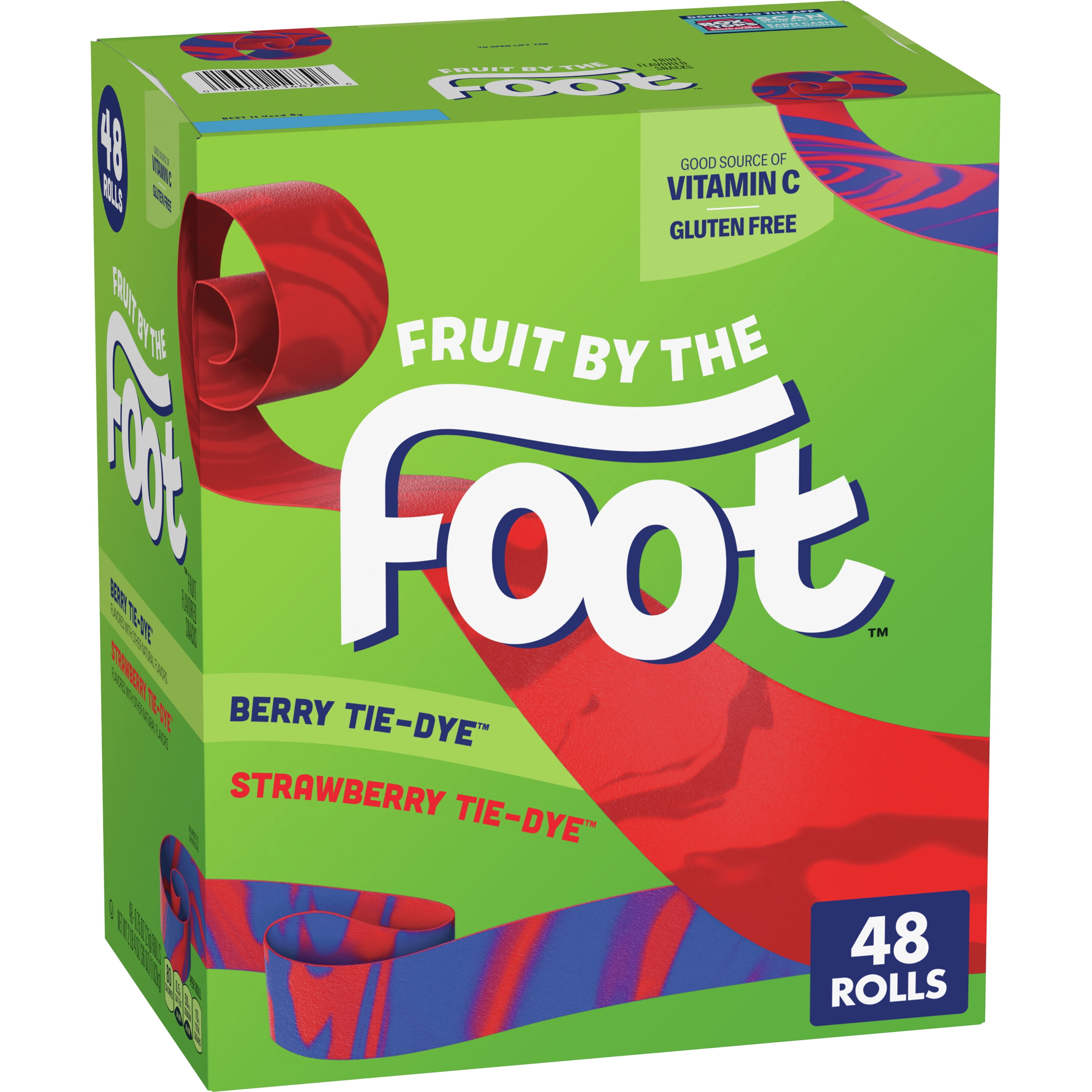 Fruit by the Foot Variety Pack 48 Count Strawberry and Berry Tie Dye