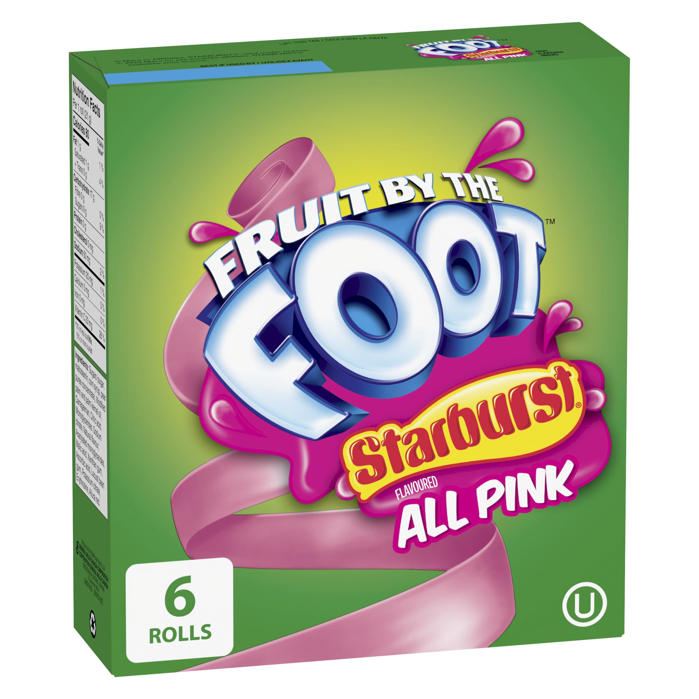 Betty Crocker, Gluten Free, Fruit By The Foot, Starburst All Pink, 6 Count, 128G/4.5Oz,(Box