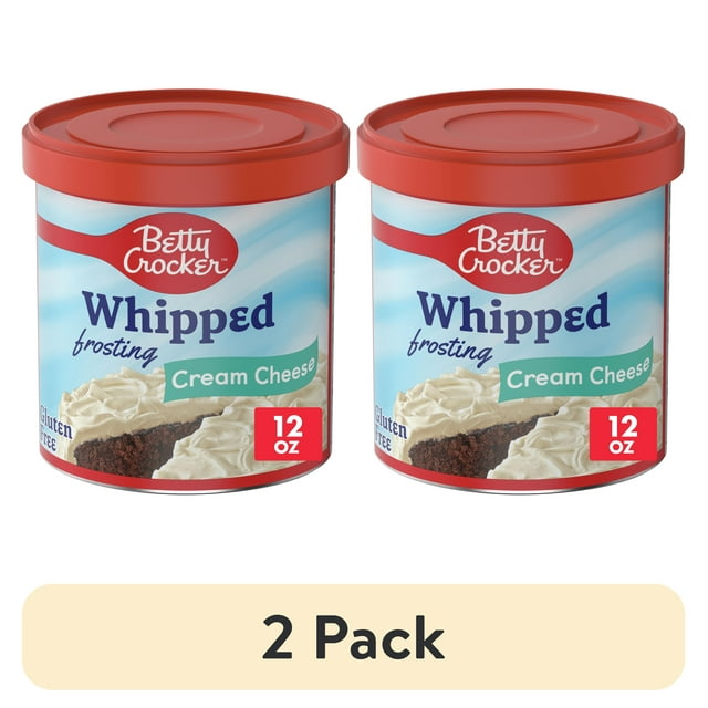 (2 pack) Betty Crocker Gluten Free Whipped Cream Cheese Frosting, 12 oz