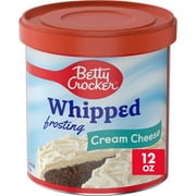 Betty Crocker Whipped Cream Cheese Frosting, 12oz, Gluten Free, Shelf Stable, Plastic Tub, New
