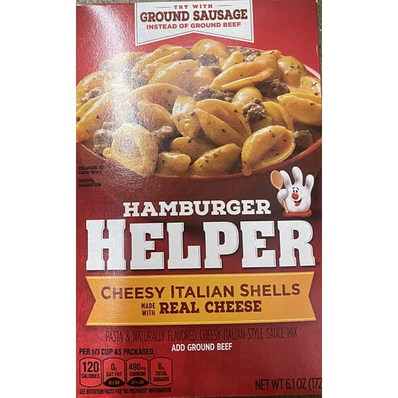 Betty Crocker Hamburger Helper CHEESY ITALIAN SHELLS Sauce Mix 6.1 oz Box