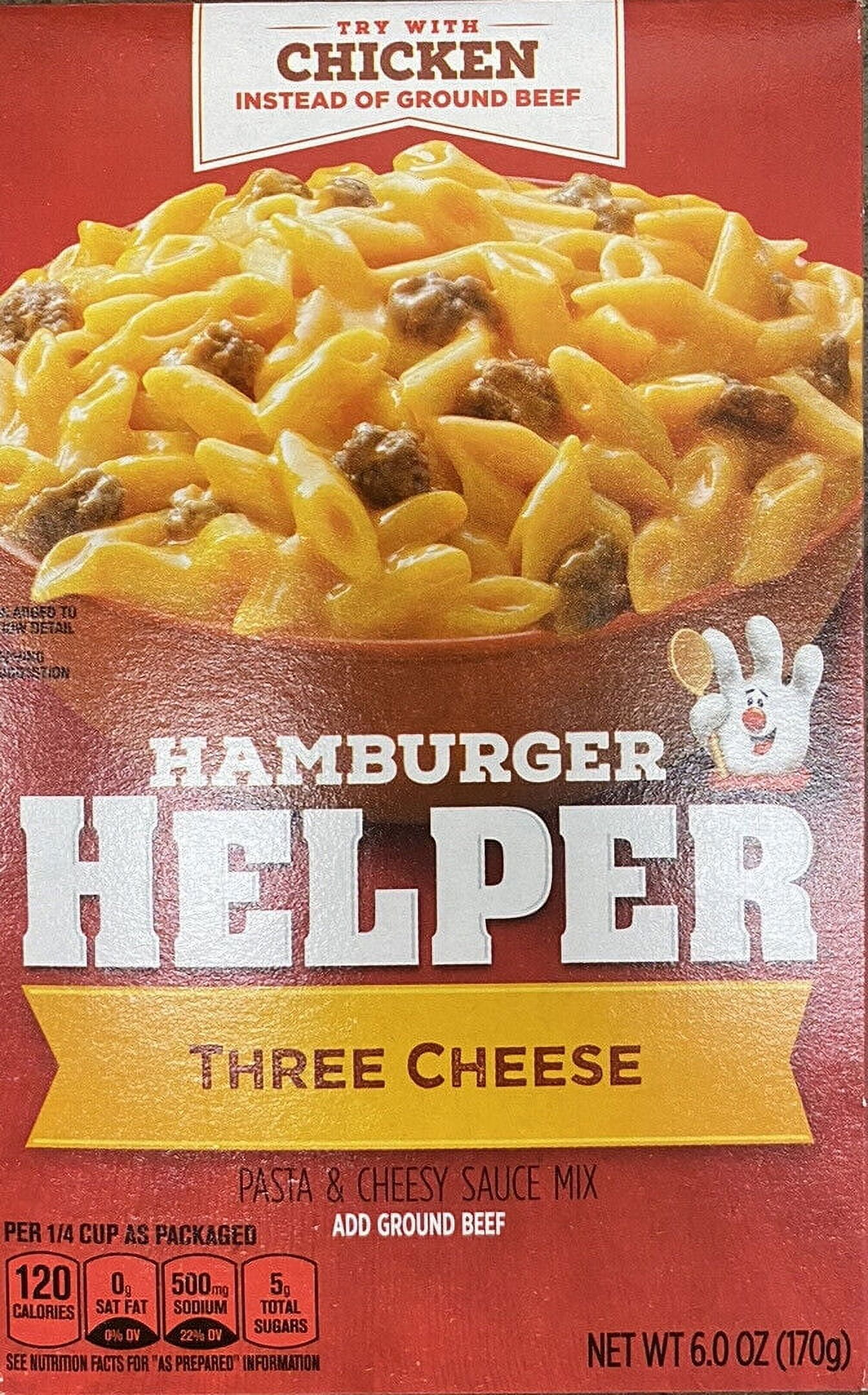 Betty Crocker Hamburger Helper THREE CHEESE Sauce Mix 6 oz Box 3 CHEESE