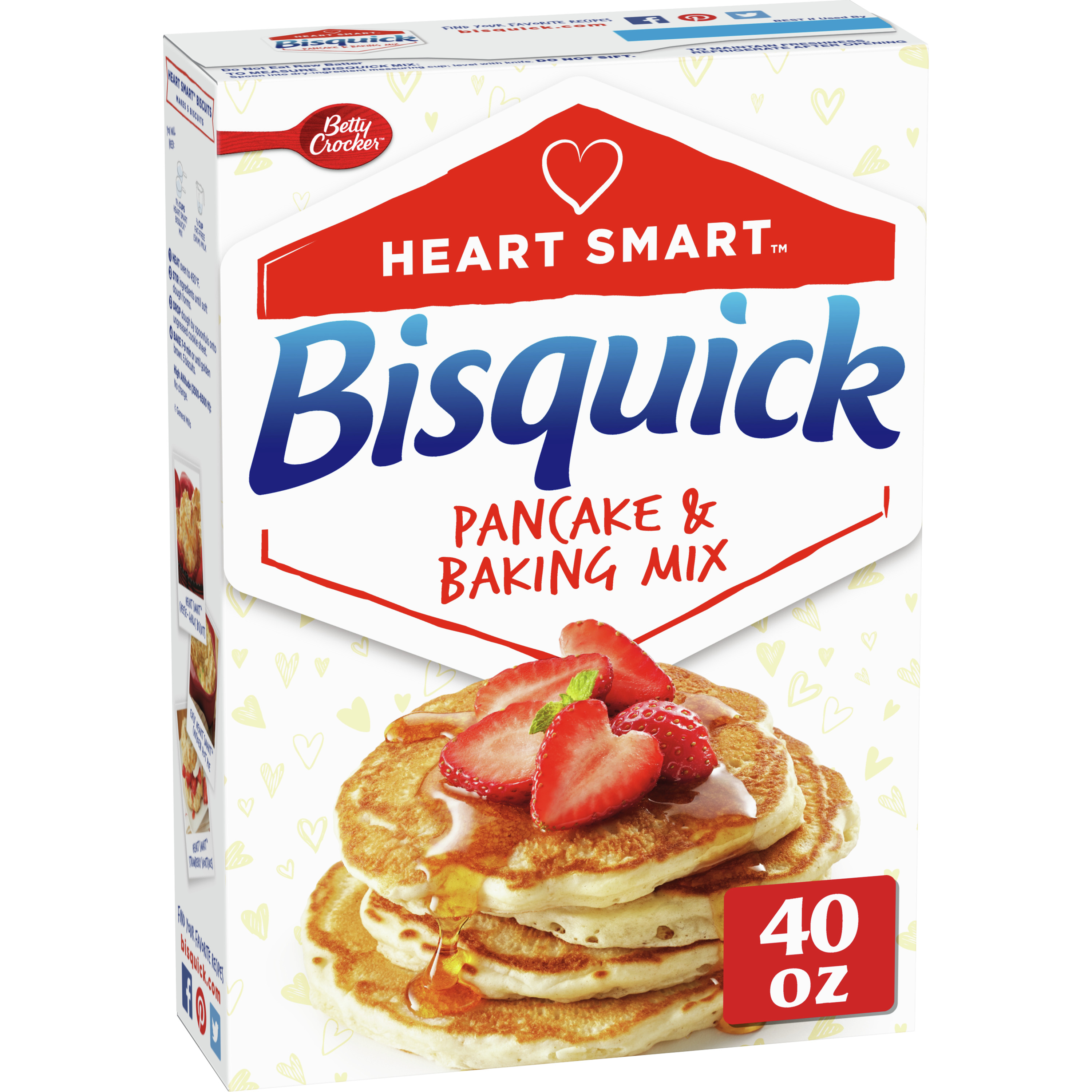 Betty Crocker Heart Smart Bisquick Pancake and Baking Mix, Low-fat & Cholesterol-free, 40 oz. - image 1 of 10