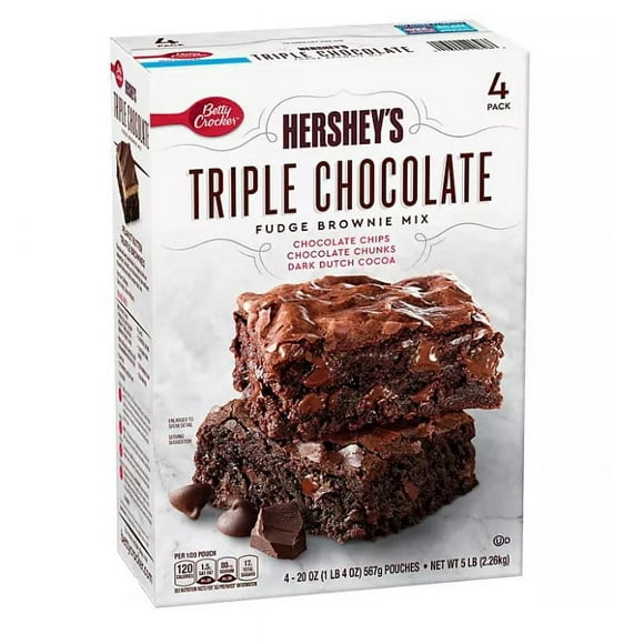 Betty Crocker Hersheys Fudge Brownie Mix, Triple Chocolate (20 oz., 4 pk.)