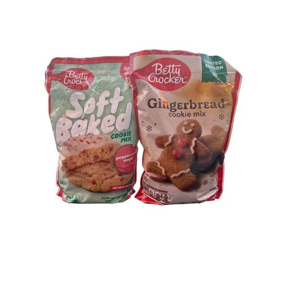 Betty Crocker Holiday Peppermint and Gingerbread Cookie Mix 2 Count