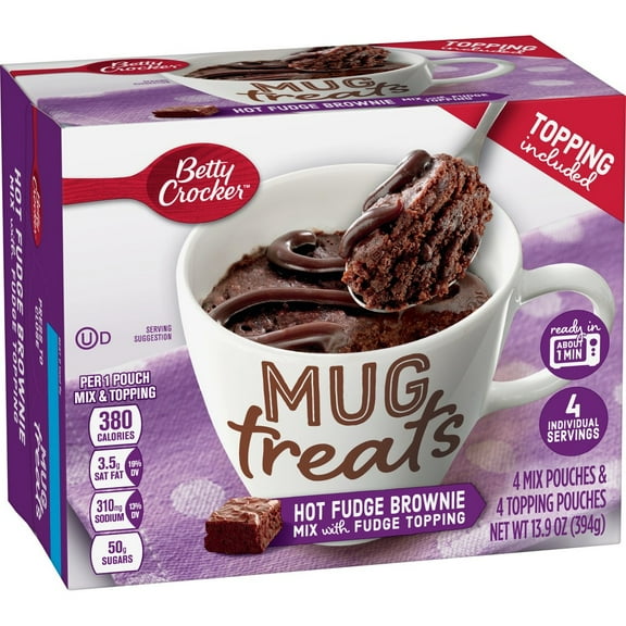 Betty Crocker Hot Fudge Brownie Mug Treat Cake Mix (Pack of 10)