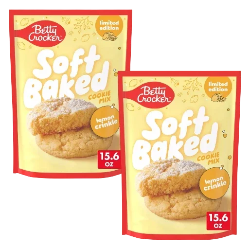 Betty Crocker Lemon Crinkle Soft Baked Cookie Mix, Limited Edition, 2 pack, 15.6 oz each