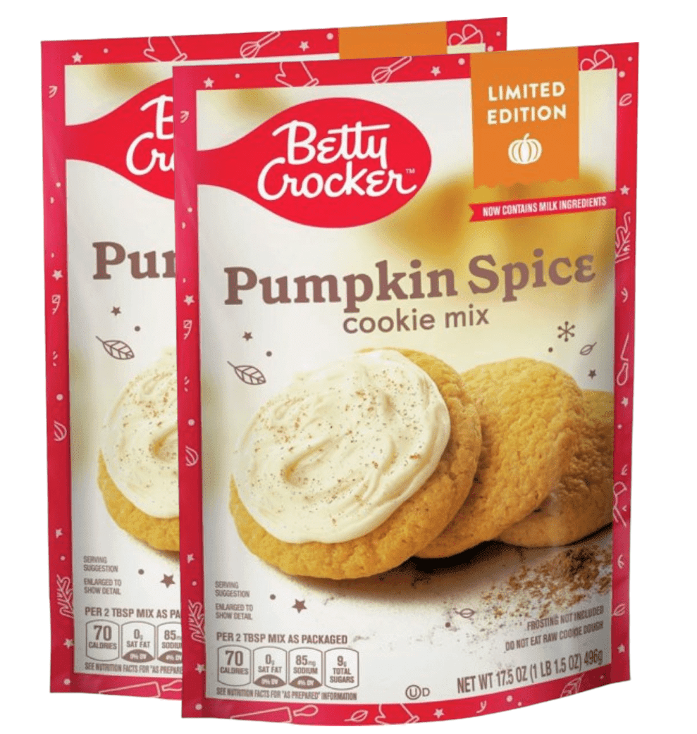 Betty Crocker Limited Edition Pumpkin Spice Easy Cookie Mix, 2 Pack, 17.5 oz