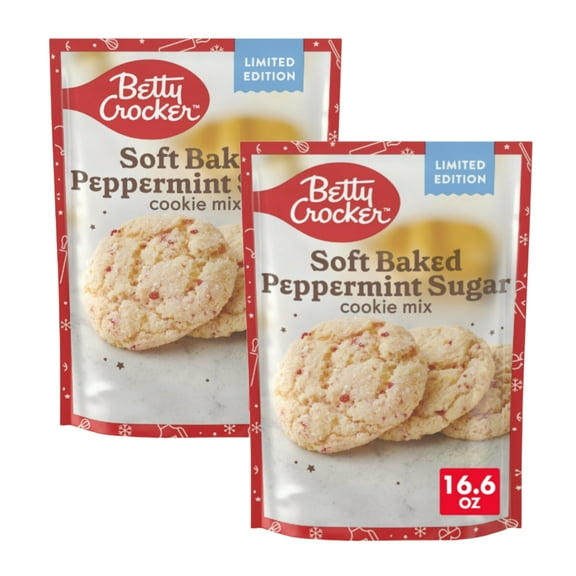 Betty Crocker Limited Edition Soft Baked Peppermint Sugar Cookie Mix, 16.6 oz (2 pack)
