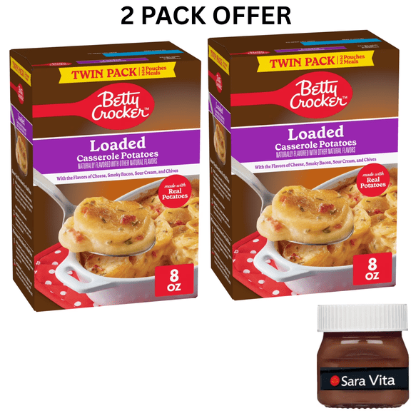 Betty Crocker Loaded Casserole Potatoes, Made with Real Cheese, Twin Pack, 8 oz Box