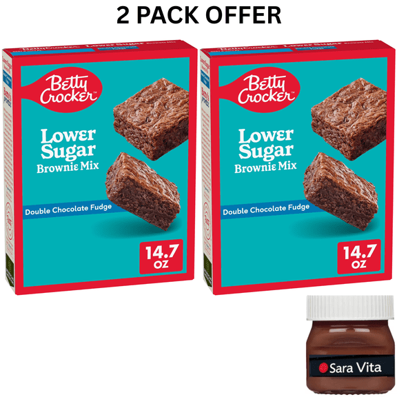 Betty Crocker Lower Sugar Brownie Mix, No Artificial Sweeteners, 14.7 oz