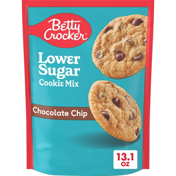 Betty Crocker Lower Sugar Chocolate Chip Cookie Mix, No Artificial Sweeteners, 13.1 oz