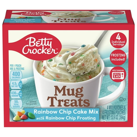Betty Crocker Mug Treats Rainbow Chip Cake Mix - 4 ct