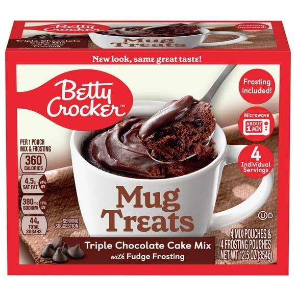Betty Crocker Mug Treats Triple Chocolate Cake Mix, 4 ct - Pack of 1