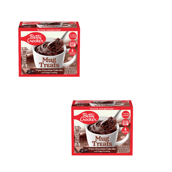 Betty Crocker Mug Treats Triple Chocolate Cake Mix, 4 ct - Pack of 2