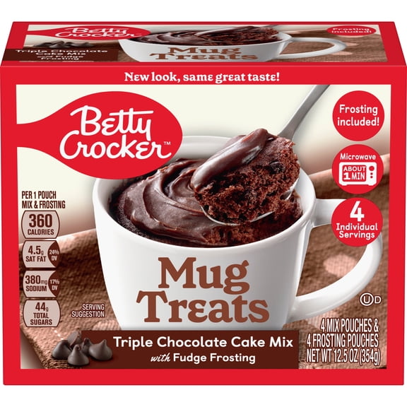2X - Betty Crocker Triple Chocolate Fudge Mug Treats - 4 ct