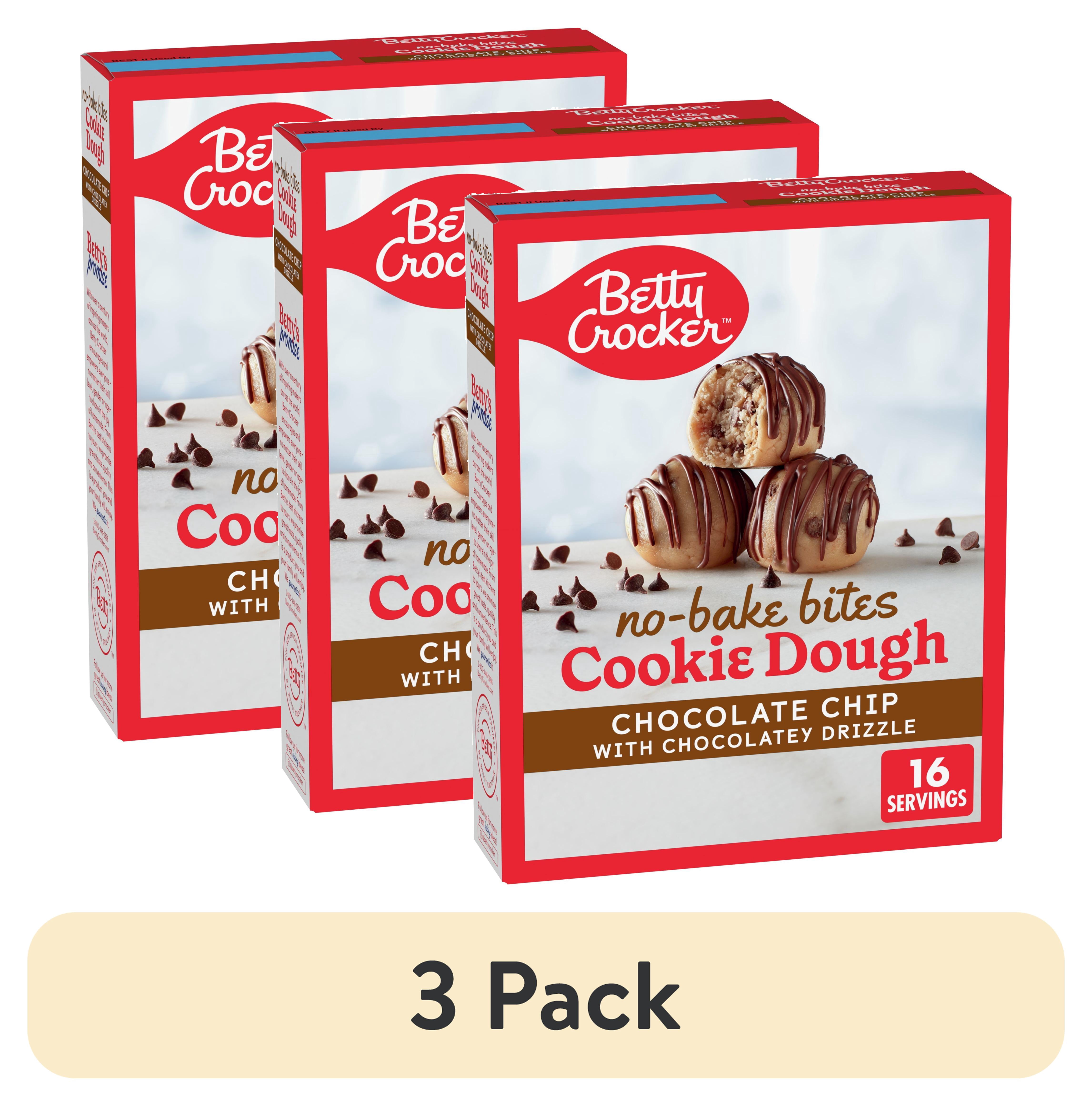 (3 pack) Betty Crocker NoBake Bites Chocolate Chip Cookie Dough, 12.2