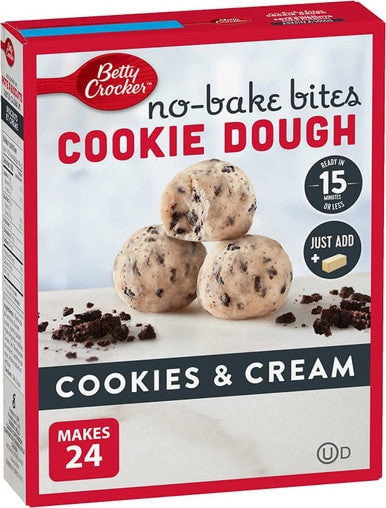 Betty Crocker No-Bake Cookie Dough Bites Mix, Cookies & Cream Flavor ...