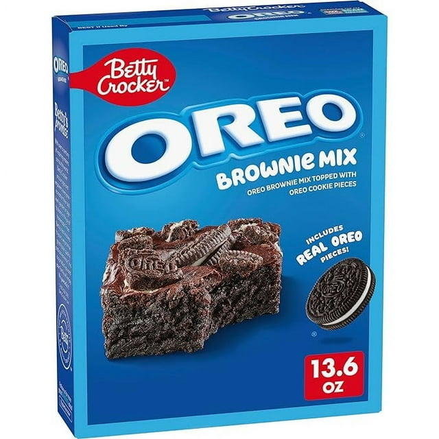 Betty Crocker OREO Brownie Mix, OREO Brownie Mix Topped With OREO Cookie Pieces, 13.6 oz (Pack of 2).
