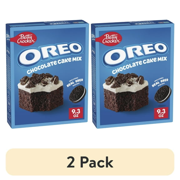 (2 pack) Betty Crocker OREO Chocolate Cake Mix, Baking Mix With OREO Cookie Pieces, 9.3 oz