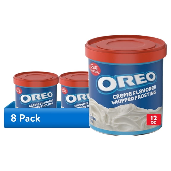 (8 pack) Betty Crocker OREO Creme Flavored Whipped Frosting, Gluten Free Frosting, 12 oz