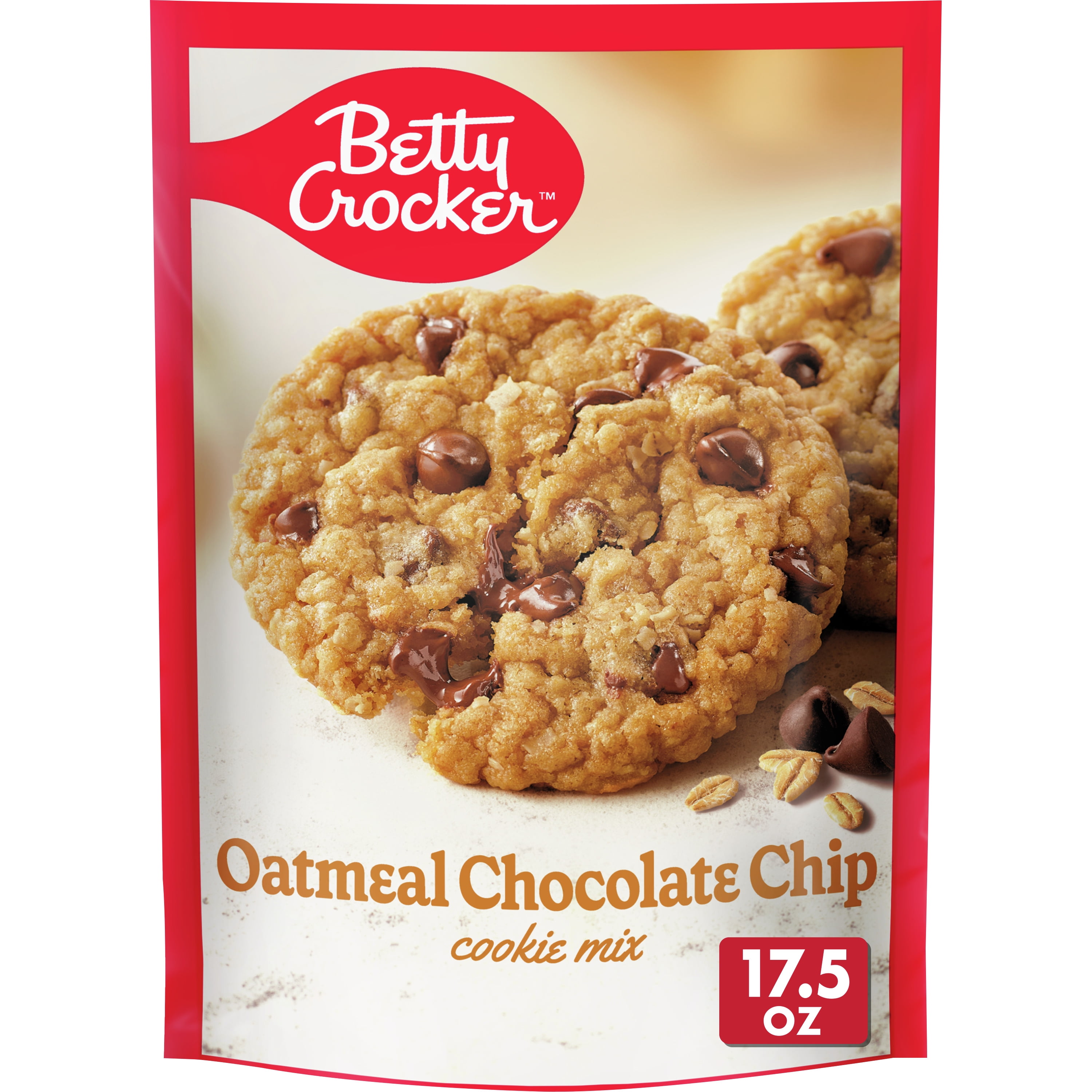 Betty Crocker Oatmeal Chocolate Chip Cookies, Cookie Baking Mix, 17.5 oz