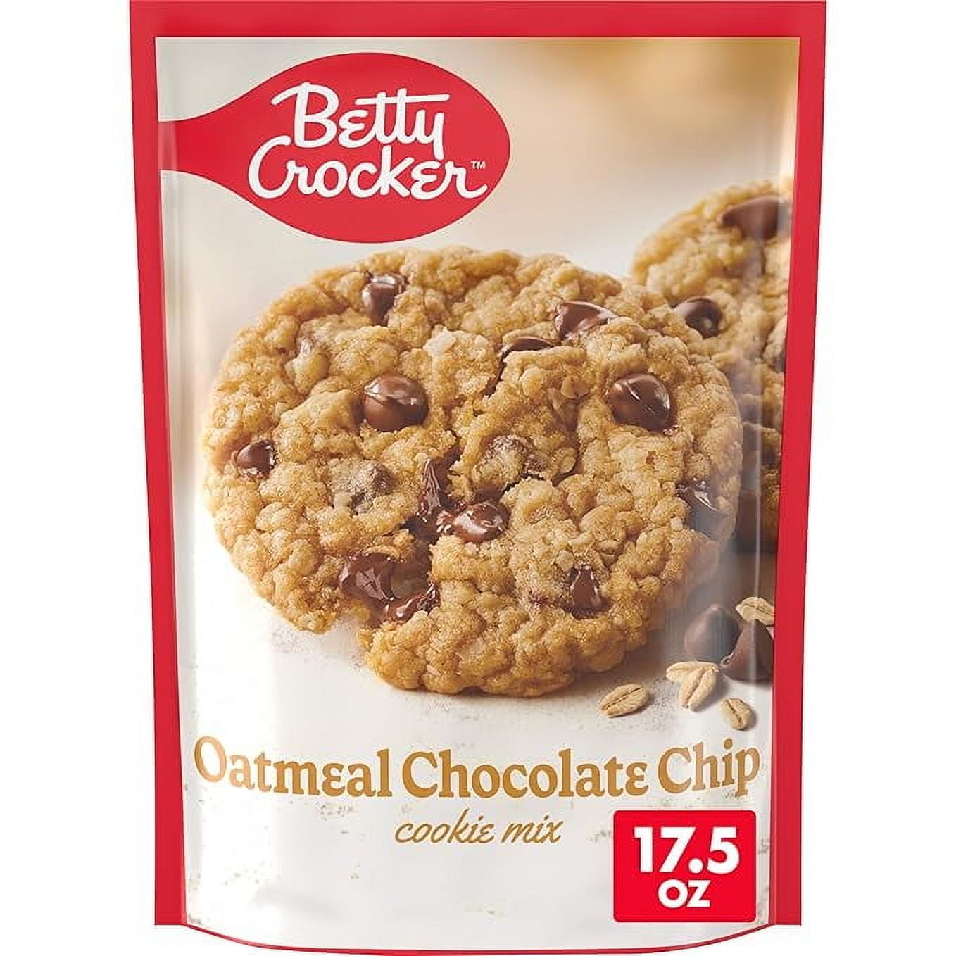 Betty Crocker Oatmeal Chocolate Chip Cookies, Cookie Mix, Holiday Baking, 17.5 oz