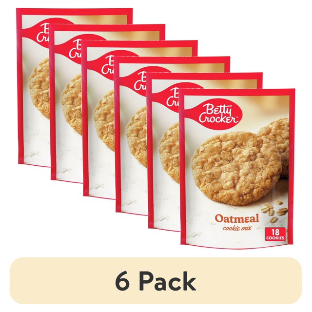 (6 pack) Betty Crocker Oatmeal Cookie Mix, 17.5 oz.