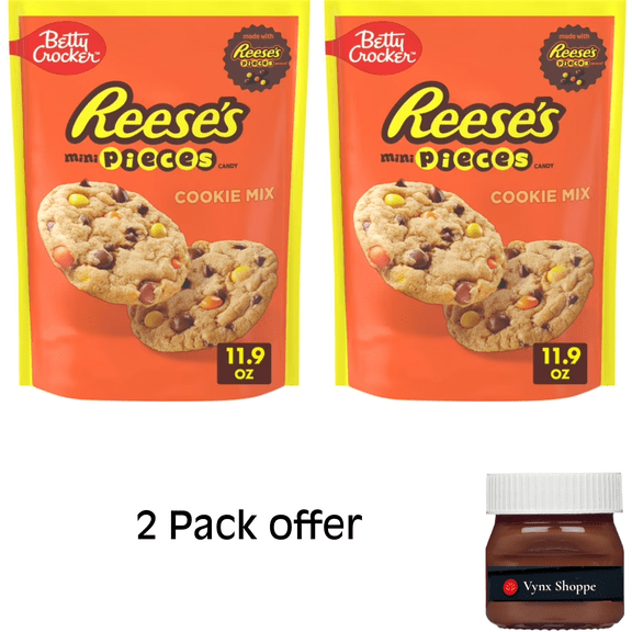 Betty Crocker Peanut Butter Cookie Mix, REESE's PIECES Minis & Chocolate Chips, 11.9 oz