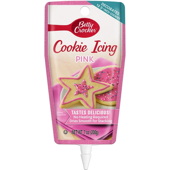 Betty Crocker Pink Cookie Decorating Icing, Vanilla Flavor, 7 Ounce Pouch