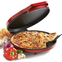 Betty Crocker Pizza Maker Plus, 12" Indoor Electric Grill, Nonstick Griddle Pan for Pizzas, Quesadillas, Tortillas, Nachos and more, 12" Electric Griddle for Delicious Meals and Snacks, Red