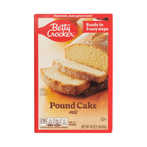 Betty Crocker Pound Cake Mix, 16oz (1lb), Ready in 3 Easy Steps, Shelf Stable, Cardboard Box, New