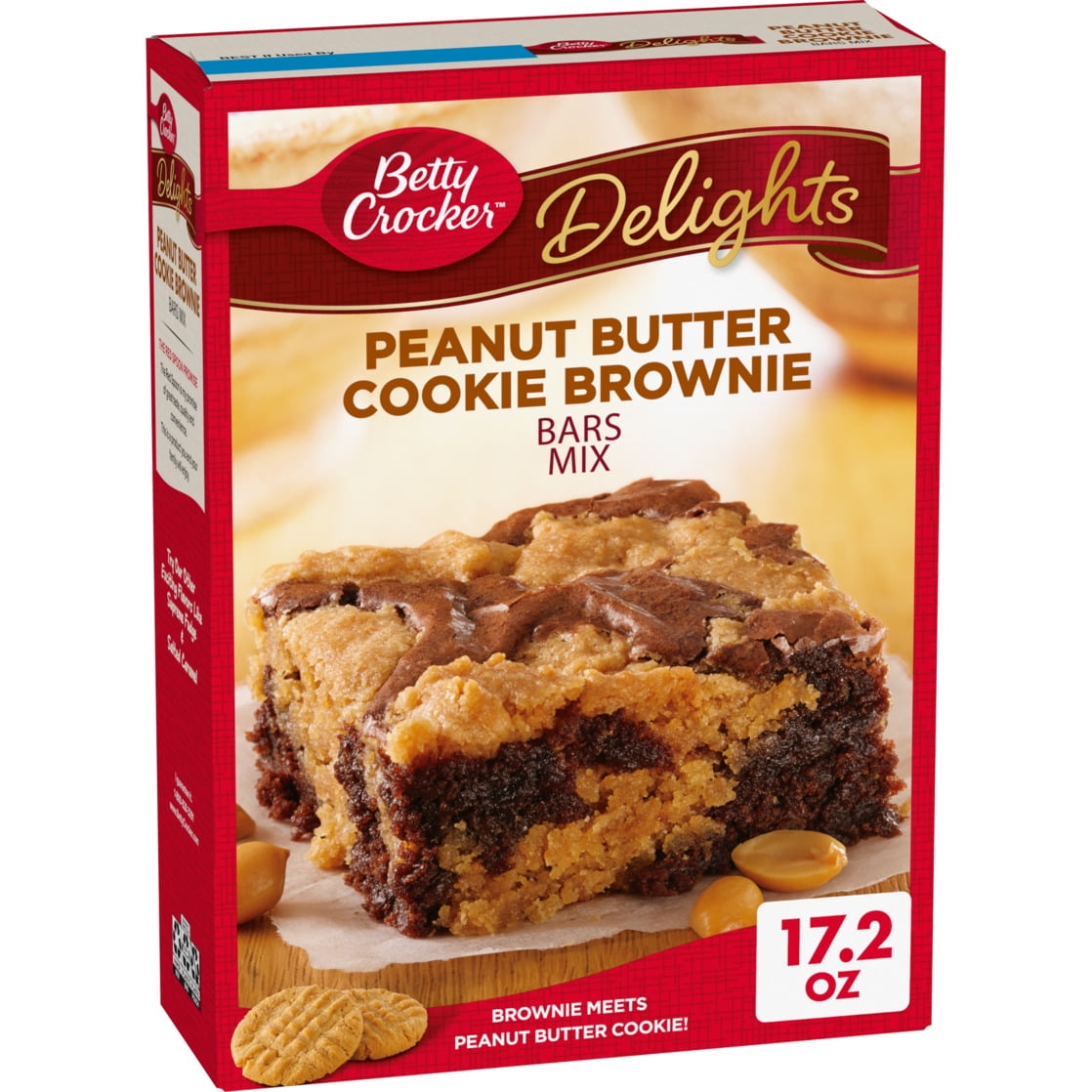 Betty Crocker Delights Peanut Butter Cookie Brownie Bar Mix, 17.2 oz.