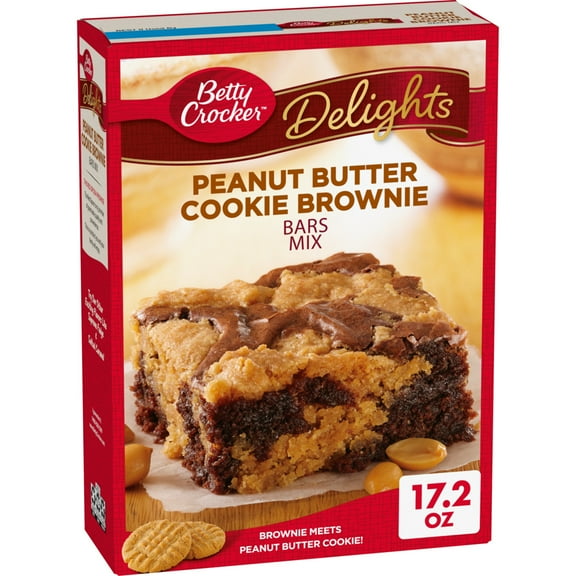 Betty Crocker Delights Peanut Butter Cookie Brownie Bar Mix, 17.2 oz.