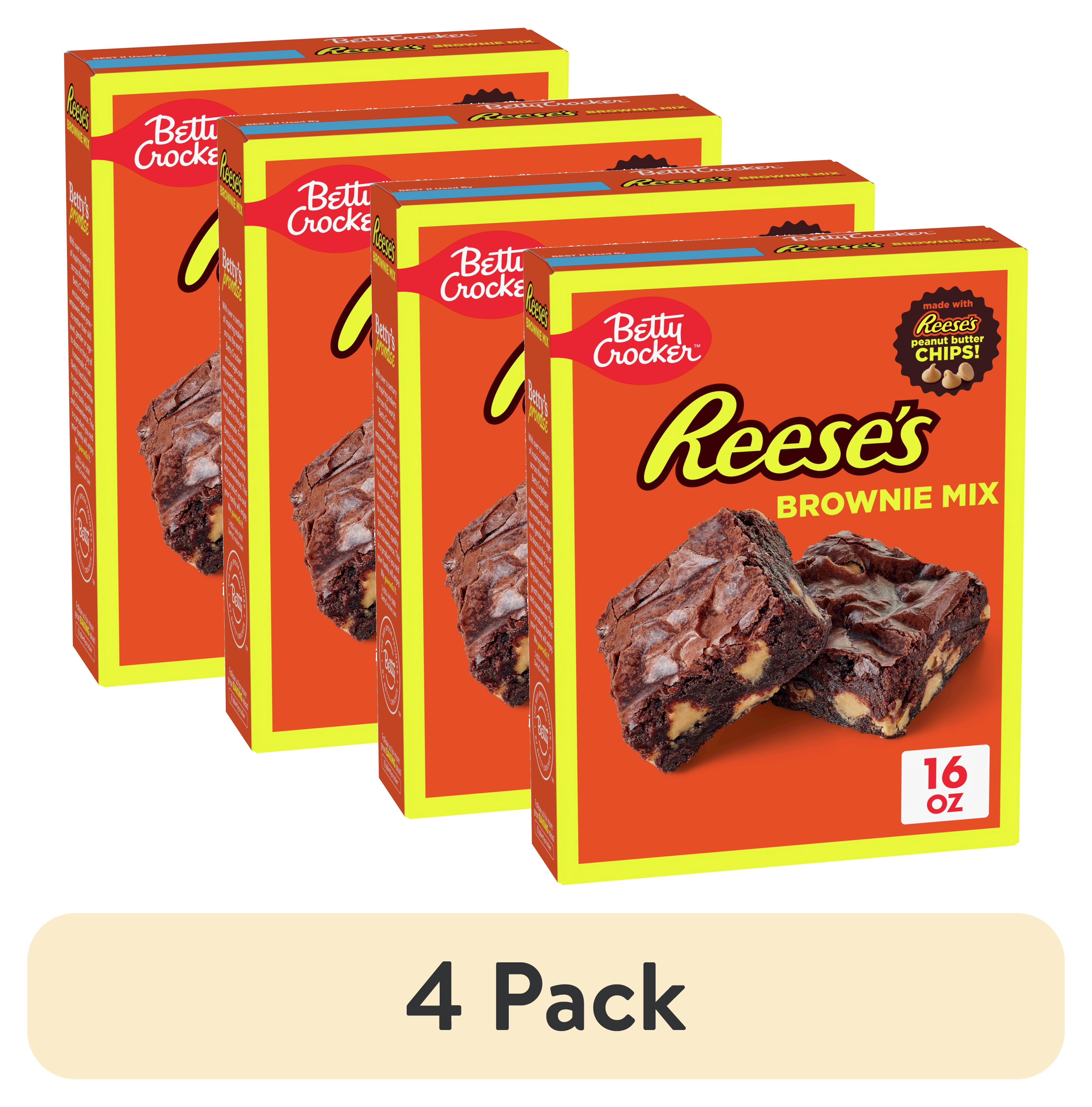 (4 pack) Betty Crocker REESE'S Brownie Mix With REESEâ S Peanut Butter Chips, 16 oz