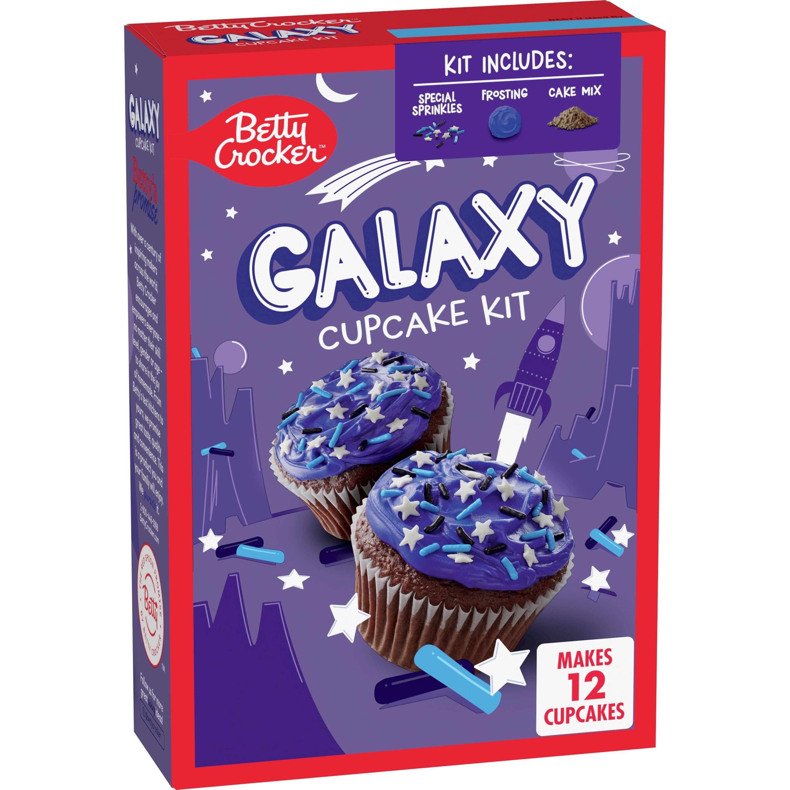 Betty Crocker Ready to Bake Galaxy Cupcake Kit, 13.9 oz, 12 ct