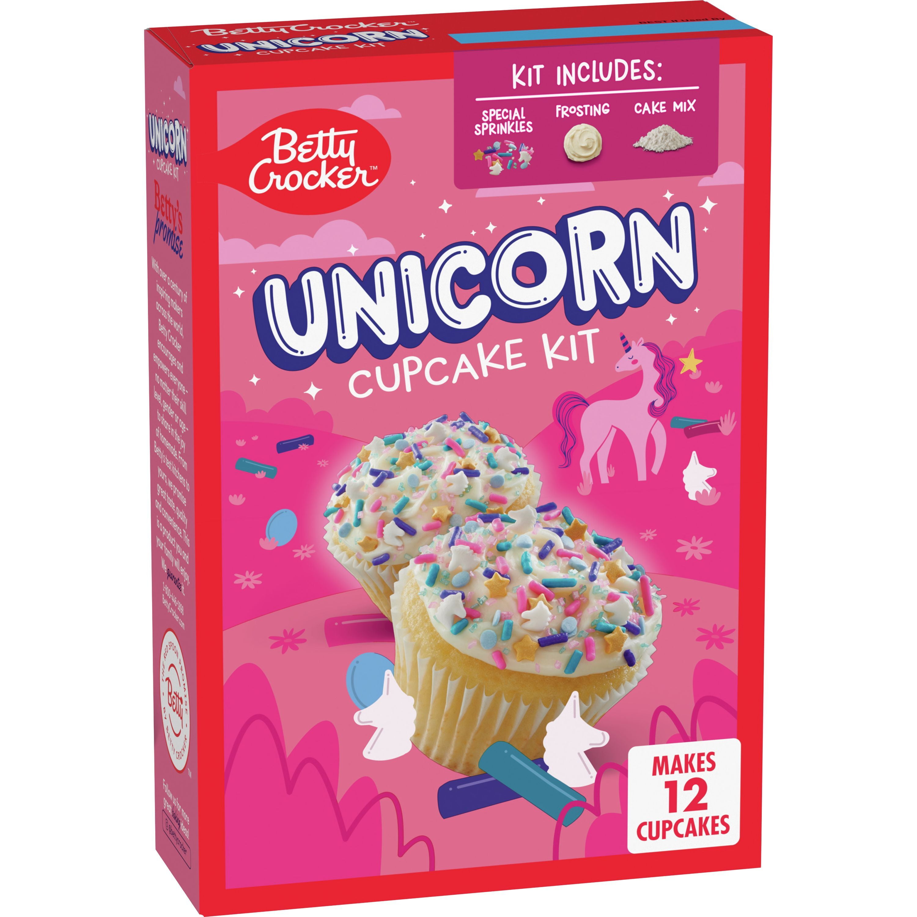 Betty Crocker Ready to Bake Unicorn Cupcake Kit, 13.9 oz, 12 ct