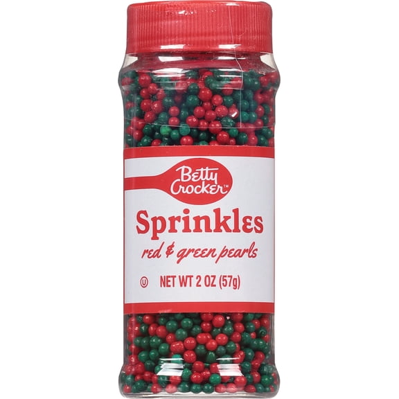Betty Crocker Red & Green Pearls Cupcake Gems, 2.0 oz