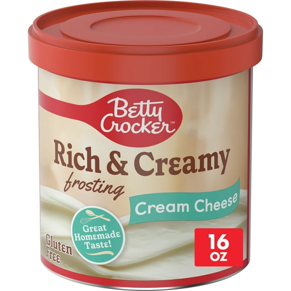 (2 pack) Betty Crocker Rich & Creamy Cream Cheese Flavored Frosting, Gluten Free Frosting, 16 oz