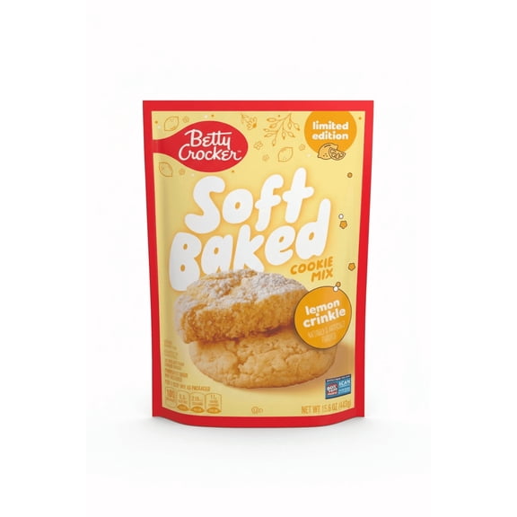 Betty Crocker Soft Baked, Lemon Crinkle Cookie Mix, Limited Edition, Spring Baking, 15.6 oz