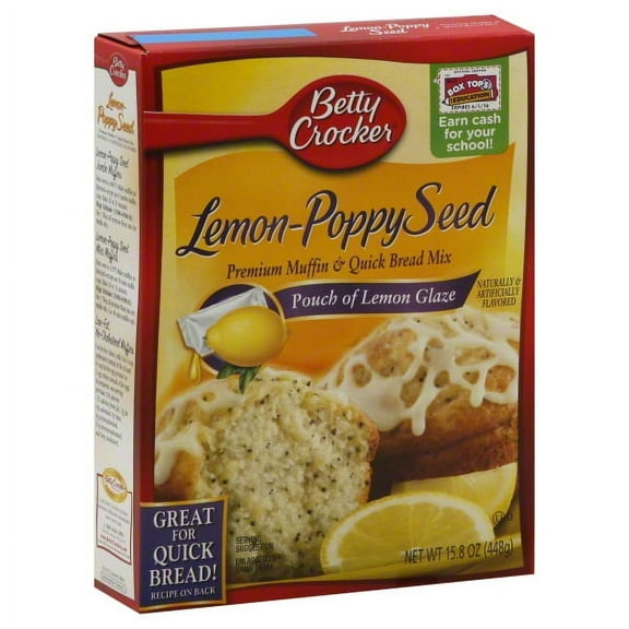 Betty Crocker Sunkist Lemon-Poppy Seed Premium Muffin & Quick Bread Mix, 15.8 oz