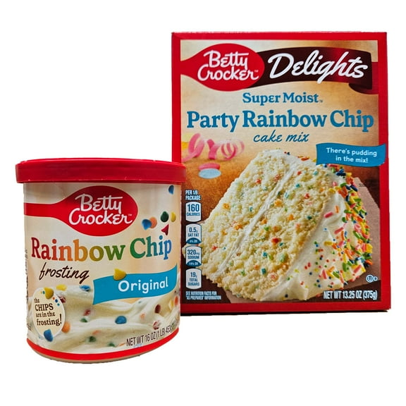 Betty Crocker Super Moist Party Rainbow Chip Cake Mix and Betty Crocker Rainbow Chip Frosting Set