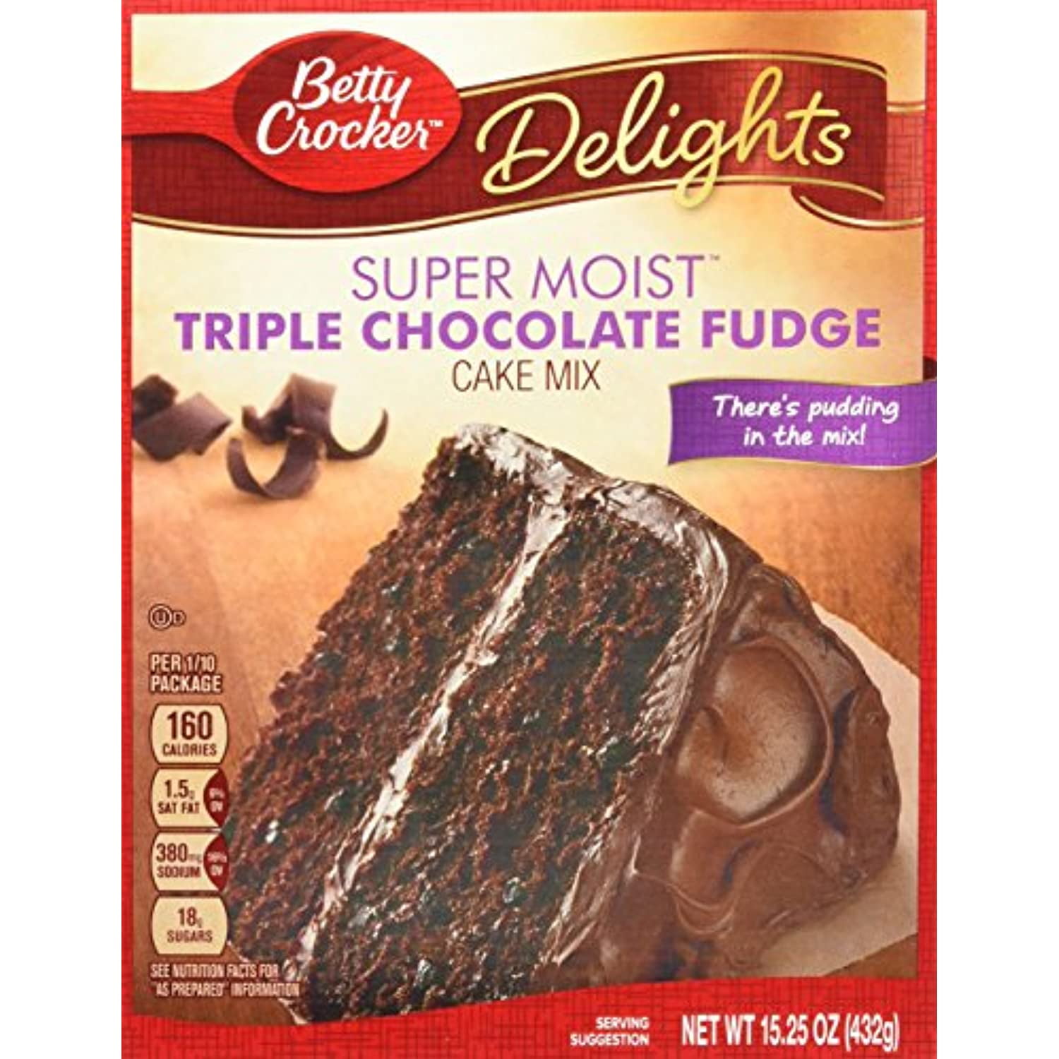 Betty Crocker Super Moist Triple Chocolate Fudge Cake Mix, 15.25 Oz, 2 Pk