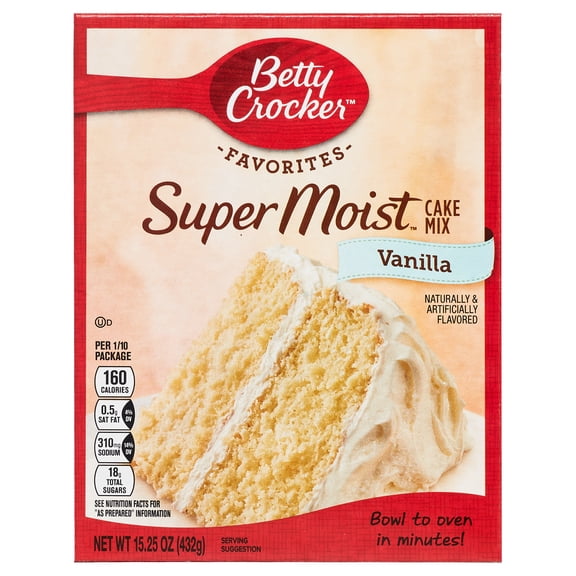 Betty Crocker Super Moist Vanilla Cake Mix, 15.25 oz.