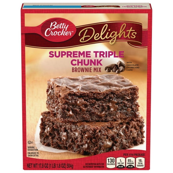 Betty Crocker Supreme Triple Chunk Brownie Mix - 17.8 oz (Pack of 2)