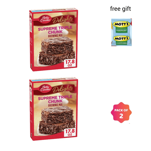 Betty Crocker Supreme Triple Chunk Brownie Mix - 17.8oz PACK OF 2