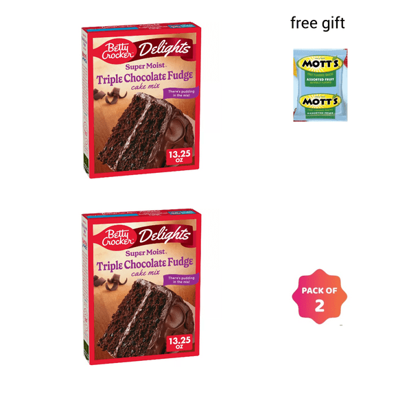 Betty Crocker Triple Chocolate Fudge Super Moist Cake Mix - 13.25oz PACK OF 2