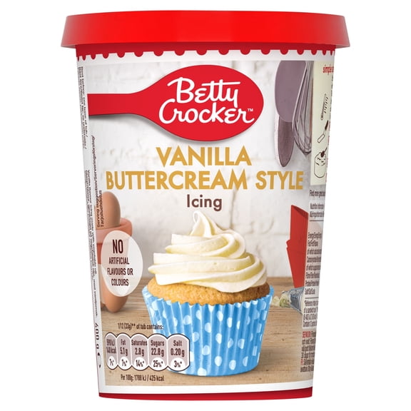 Betty Crocker Vanilla Buttercream Style Icing 400G, Imported from Britain