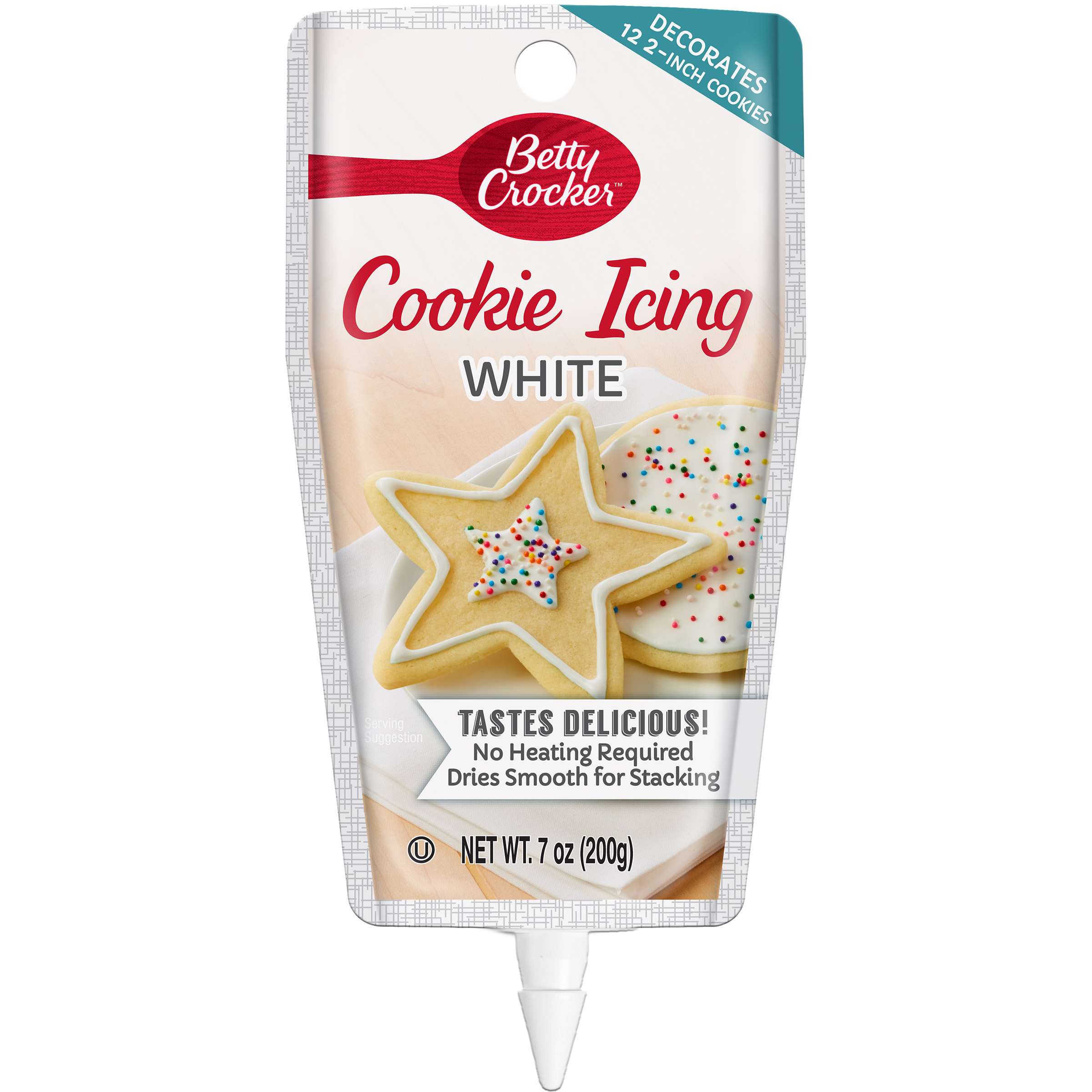 Betty Crocker White Cookie Decorating Icing, Vanilla Flavor, 7 Ounce Pouch - image 1 of 6
